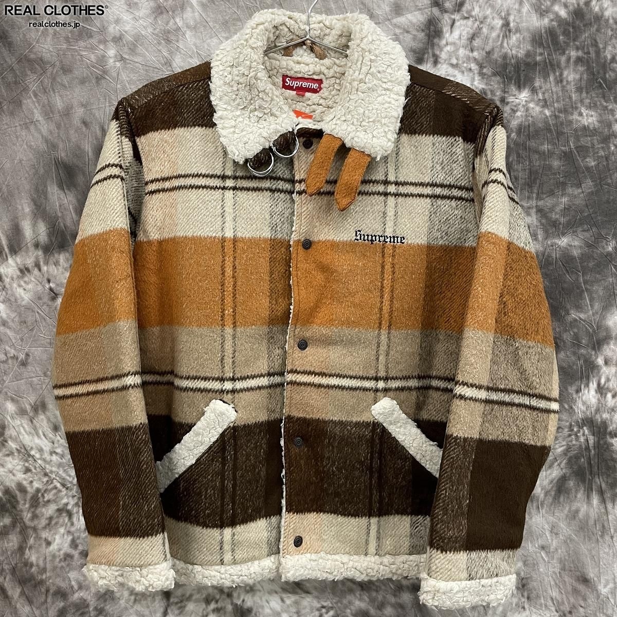 Supreme チェック柄 フリースジャケット Supreme/シュプリーム【17AW】Plaid Shearling Bomber チェック柄 ボア
