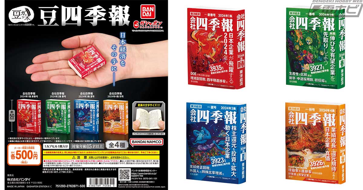会社四季報」を完全ミニチュア化した豆ガシャ本が登場！「2024年1集