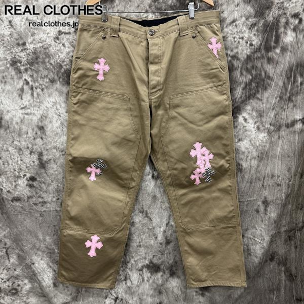 CHROME HEARTS/クロムハーツ Pink&Checkered Cross Patch Carpenter