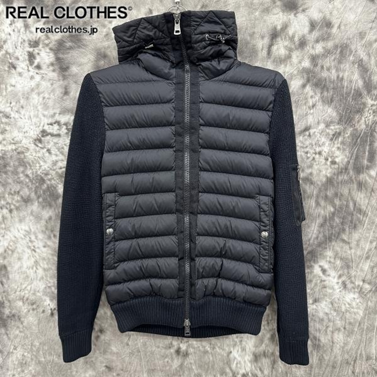 中古・古着通販】MONCLER (モンクレール) ニット切替ダウンジャケット