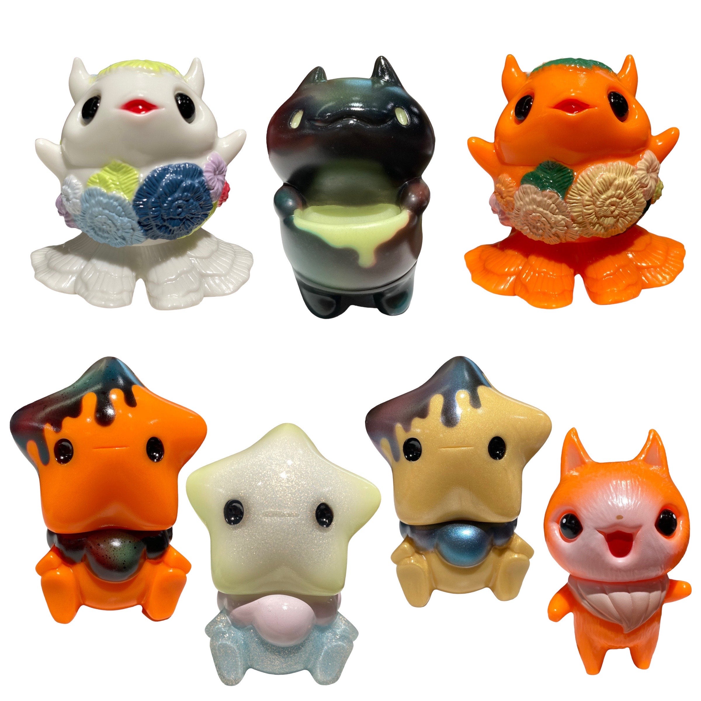 【激レア】むにゅ　プクプク　セット Limited】モンスターファクトリー T-BASE限定カラー 7種 ソフビ