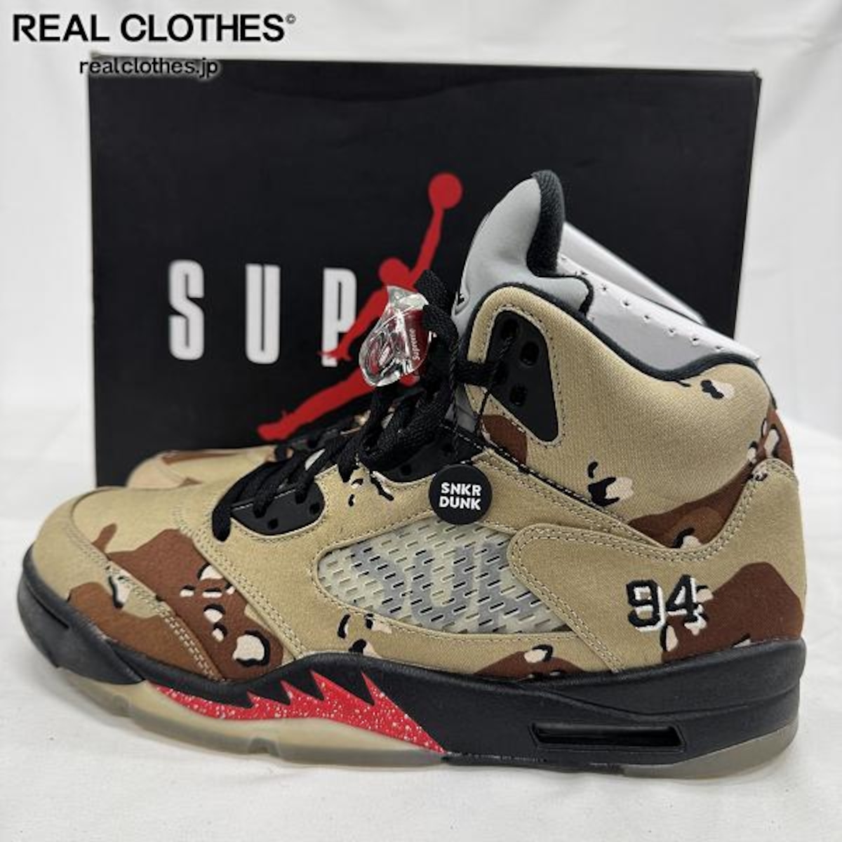 【極美品/ガード付】シュプリーム × ナイキ エアジョーダン5 デザートカモ 未使用】Supreme×NIKE/シュプリーム×ナイキ AIR JORDAN 5 RETRO/エア